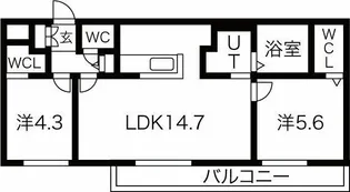 ラ・メゾン宮の沢【1階】の間取り