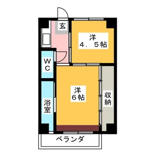 ビレッジハウス富木島【2階】の間取り