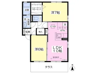 ポラールB棟【1階】の間取り