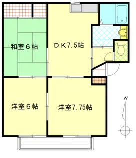 バリュージュ大橋B【2階】の間取り