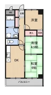 アルカザーレ国分西【4階】の間取り
