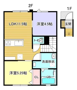 ラ・ルーチェB【2階】の間取り