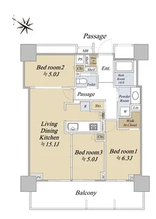 ベイシティタワーズ神戸WEST【5階】の間取り
