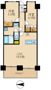 クレセントコートおおたかの森【2階】の間取り