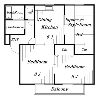 ハイカムール園生II【2階】の間取り