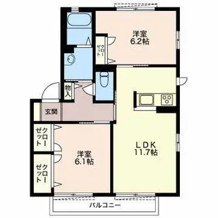 カルチェ・ブラン G棟【2階】の間取り