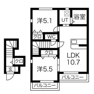 Gran茂庭【2階】の間取り