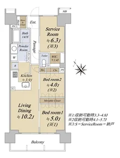 ブランシエラ海老名【10階】の間取り