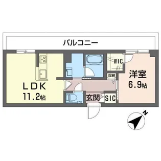 アジュールモア長津田【2階】の間取り