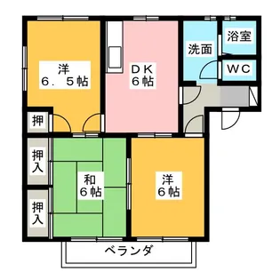 フレグランスミナミB【1階】の間取り