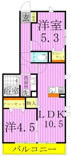 クレール ド ルネ【1階】の間取り