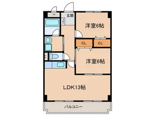 ウイング2【3階】の間取り