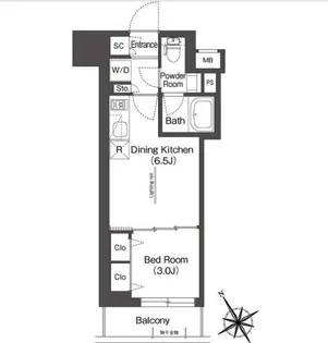 BLUROCK後楽園【4階】の間取り