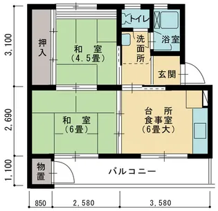 UR徳力【3階】の間取り