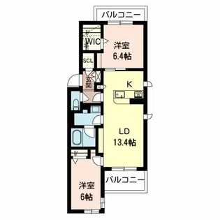 プルメリアDaigo【3階】の間取り