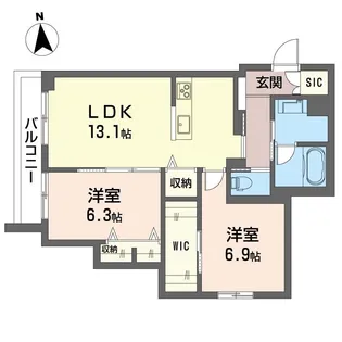 スカイ ガーデン【3階】の間取り