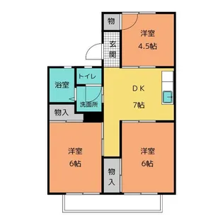 ハイツ若草 A棟【2階】の間取り