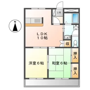 ネオパリエA【2階】の間取り