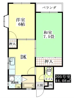 セザール霞A棟【2階】の間取り