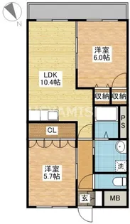 アイディール【2階】の間取り