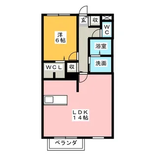 ハウス八重桜【1階】の間取り