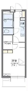 レオパレスVilla偕楽【3階】の間取り