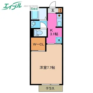 アクアガーデン宝 A【1階】の間取り