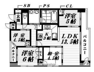 ラ・ヴィータ日本橋【4階】の間取り