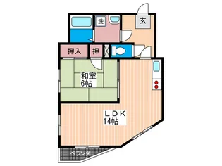 第2メゾン庚午【4階】の間取り