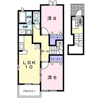 ドゥーエ・パルティ【2階】の間取り