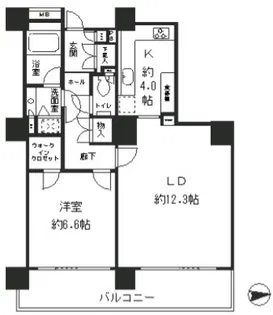 リバーポイントタワー【9階】の間取り