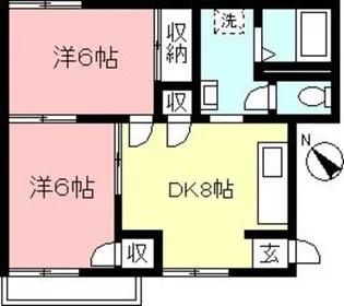 マリンハイツ【2階】の間取り