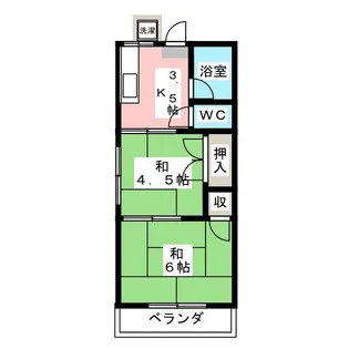 コーポおかもと【1階】の間取り