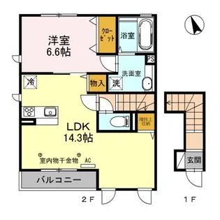 カーサ ボンジョルノ【2階】の間取り