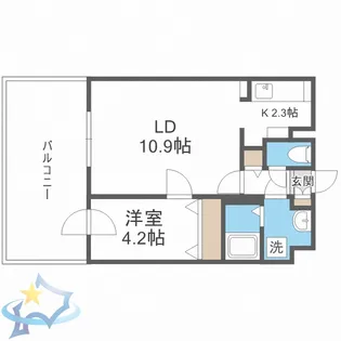 インボイス札幌レジデンス【9階】の間取り