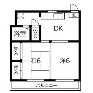 西町ハイツ 2号棟【1階】の間取り