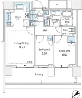 HARUMI FLAG SUN VILLAGE D棟【11階】の間取り