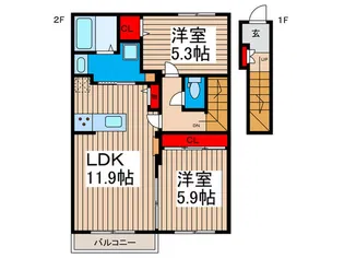 Carmel TC.【2階】の間取り
