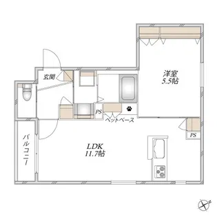トア エ シャピタル【2階】の間取り