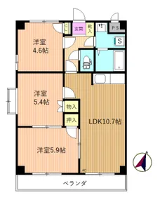 ラティブ古淵【4階】の間取り