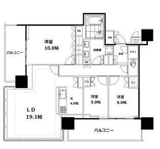 パークコート浜離宮 ザ タワー【20階】の間取り