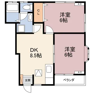 ザ・エレガンスライフK&L【1階】の間取り