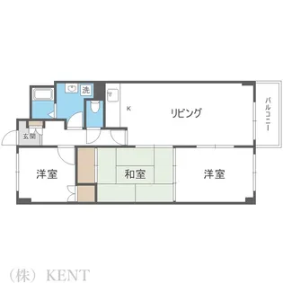 リバーハイム昇栄【4階】の間取り