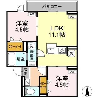 セレスティア栗原【3階】の間取り