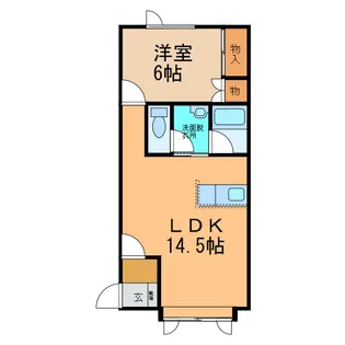 1LDKの間取り画像