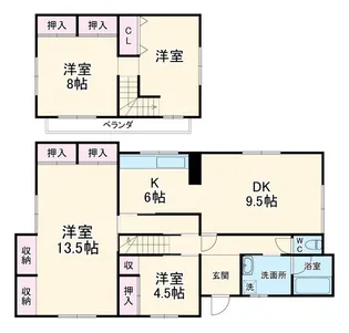 静岡県湖西市新居町中之郷【一戸建】の間取り