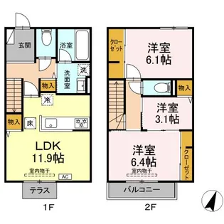 コート テラス【2階】の間取り