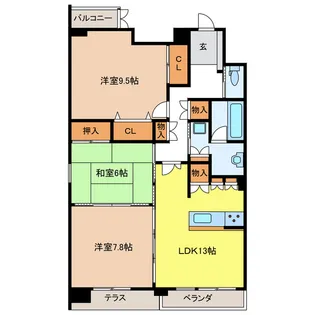 岐阜県岐阜市敷島町2【マンション】の間取り