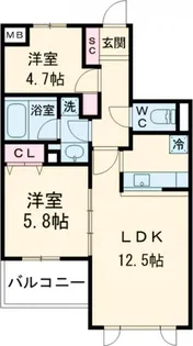 アプリーレ南荻窪【2階】の間取り