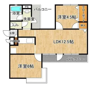 ツインコートたちばな台E棟【1階】の間取り